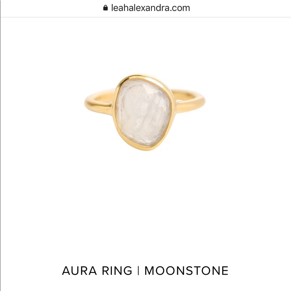 Leah Alexandra aura moonstone ring